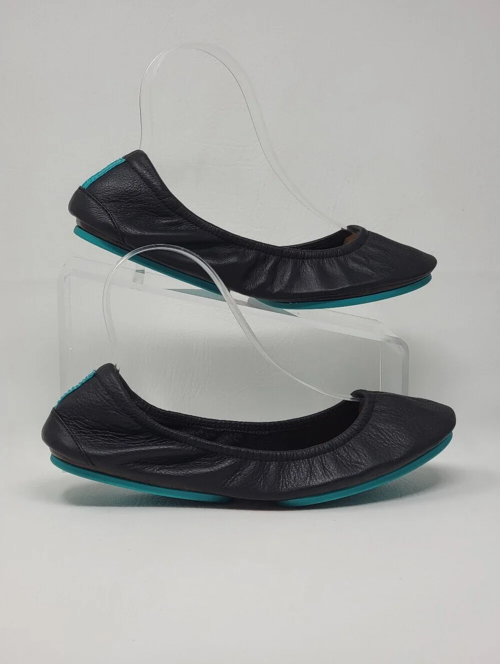 Tieks by Gavrieli California Navy Blue Leather Ballet Flats Slip On Shoes Size 8